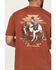Image #4 - Wrangler Men's Boot Barn Exclusive Bucking Bronco Short Sleeve Graphic Tee, Rust Copper, hi-res