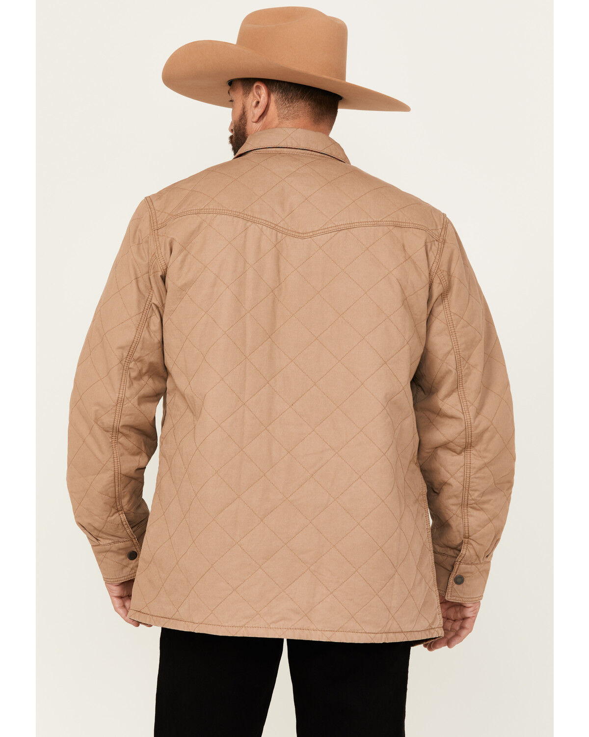 Image #4 - Wrangler Men's Reversible Quilted Shirt Jacket, Beige, hi-res