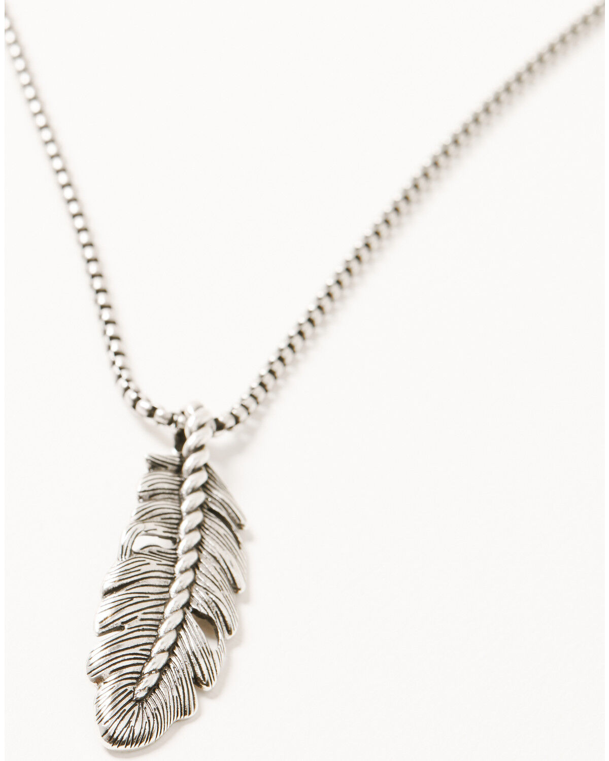 Image #3 - Cody James Men's Feather Necklace, Silver, hi-res