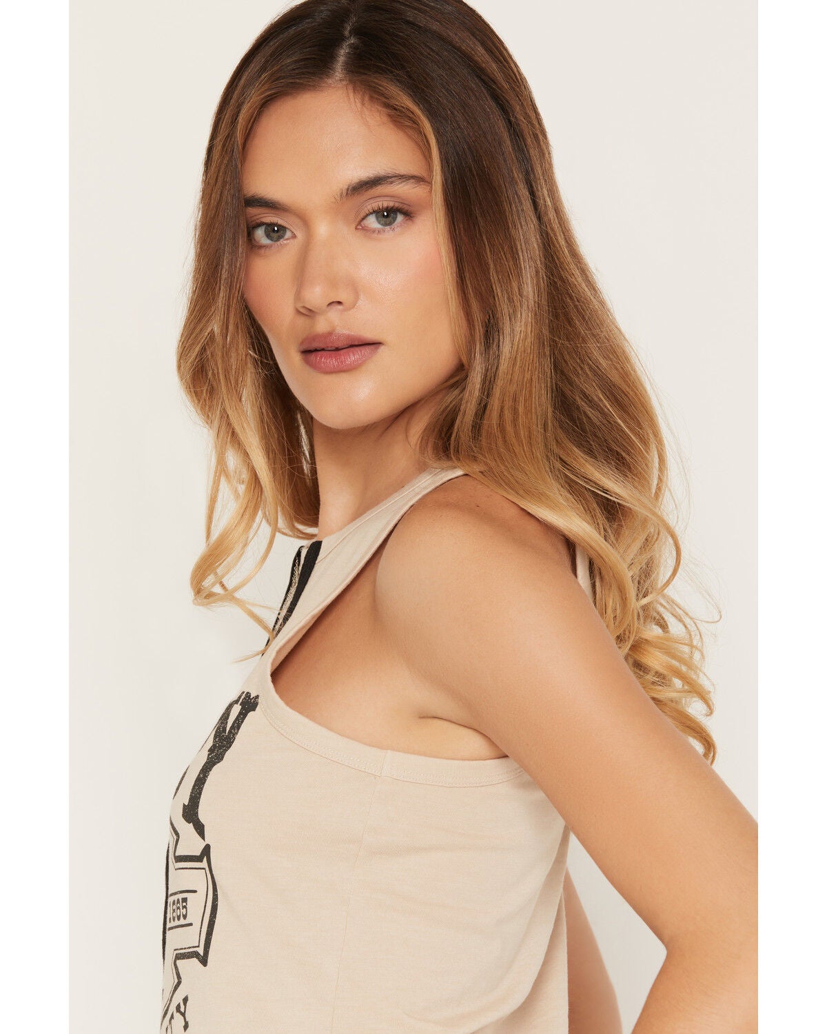 Image #2 - Blended Women's Whiskey Chain Front Tank, Tan, hi-res