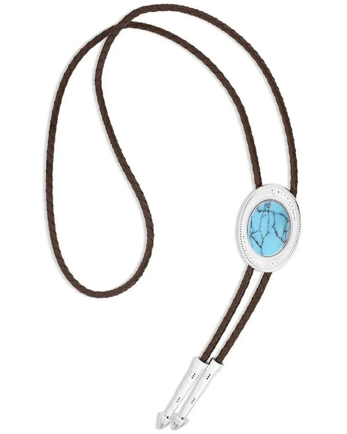 Image #2 - Montana Silversmiths Women's Outlaw Turquoise Bolo Tie, Silver, hi-res