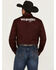 Image #4 - Wrangler Men's Logo Solid Long Sleeve Snap Western Shirt, Wine, hi-res