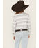 Image #4 - Ariat Girls' Geo Striped Long Sleeve Snap Western Shirt, Navy, hi-res