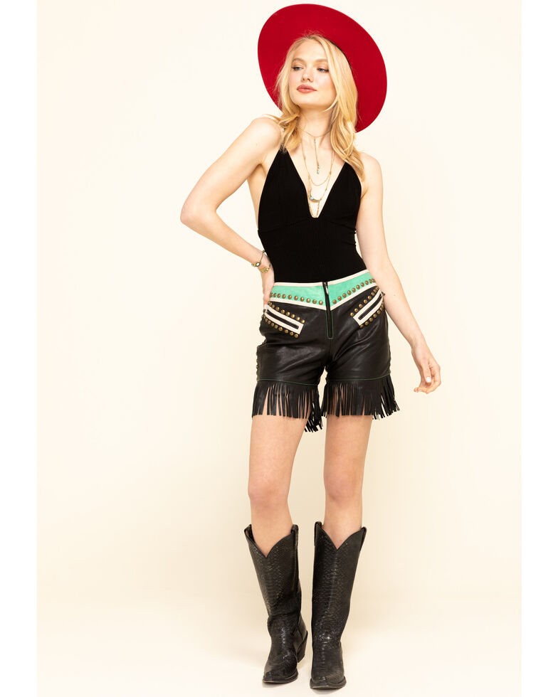 Double D Ranch Women's Multi-Color Midnight Cowboy Shorts, Multi, hi-res
