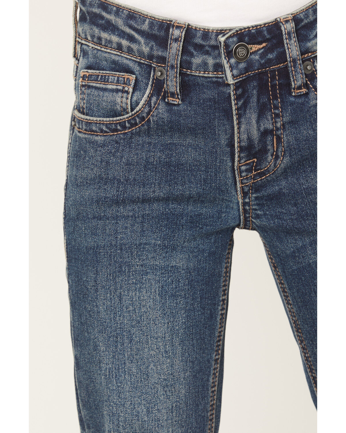 Image #2 - Rock & Roll Denim Girls' Medium Wash Boot Stitch Bootcut Denim Jeans, Medium Wash, hi-res