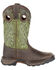 Durango Boys' Maverick XP Western Work Boots - Square Toe, Green/brown, hi-res