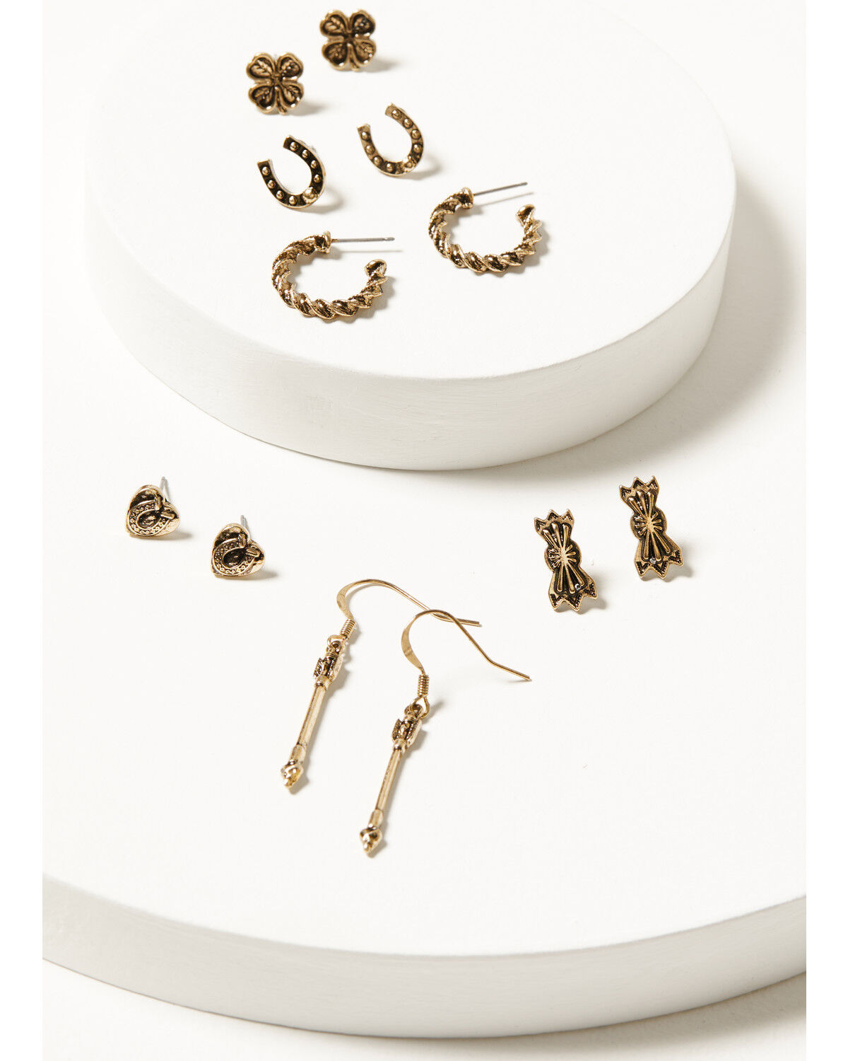 Image #1 - Shyanne Women's Summer Moon Antique Gold Earring Set - 6 Piece, Gold, hi-res