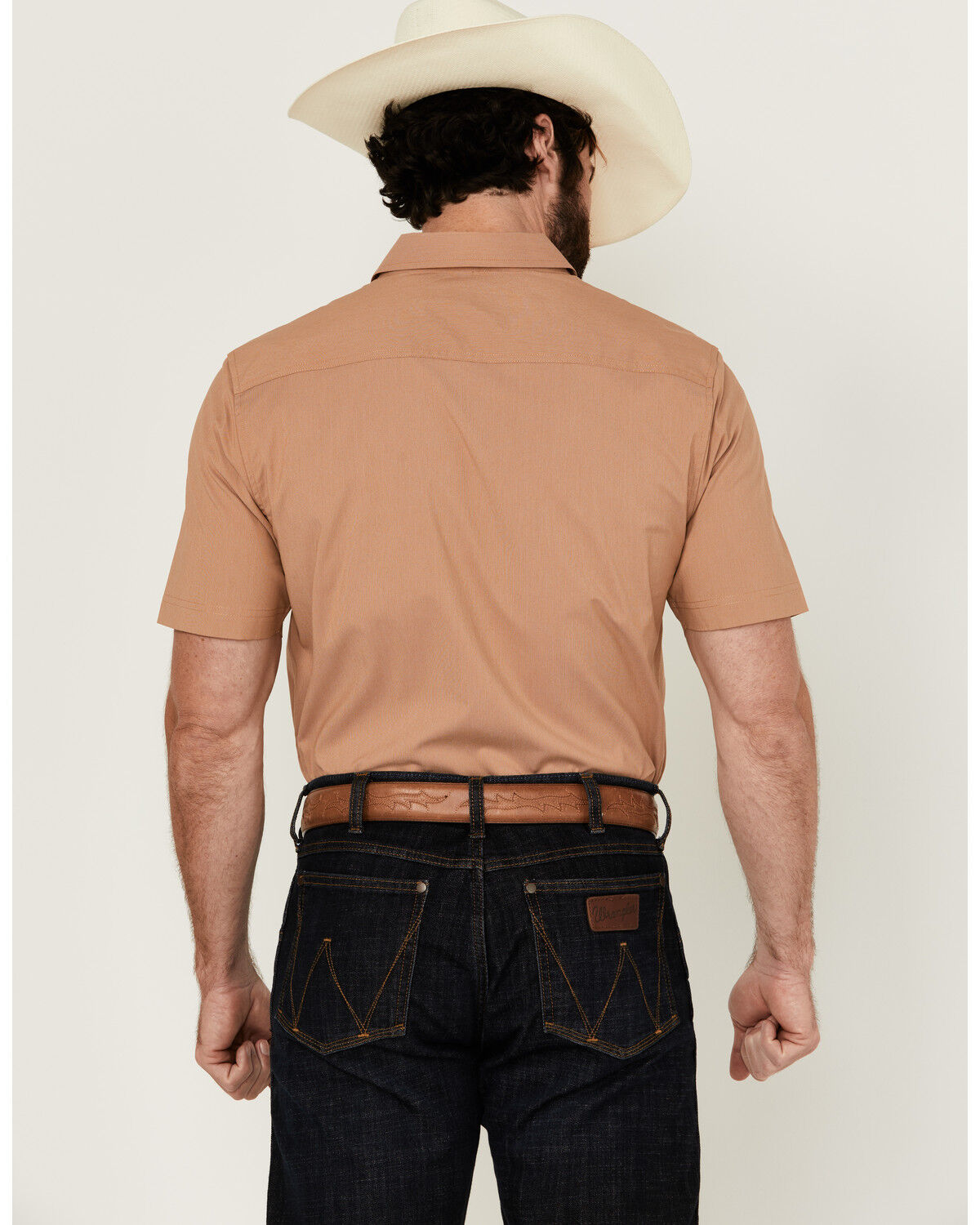 Image #4 - Kimes Ranch Men's Linville Solid Short Sleeve Button-Down Performance Shirt, Tan, hi-res