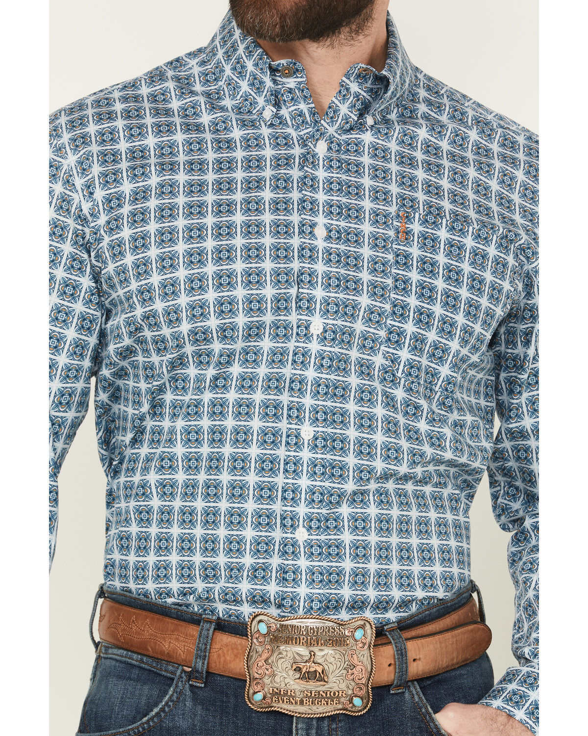 Image #3 - Cinch Men's Floral Geo Print Long Sleeve Button-Down Western Shirt, Multi, hi-res
