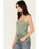 Image #2 - Rock & Roll Denim Women's Crochet Fringe Tank, Aqua, hi-res