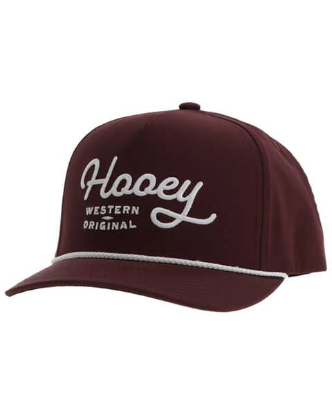 Hooey Men's OG Logo Trucker Cap , Maroon, hi-res