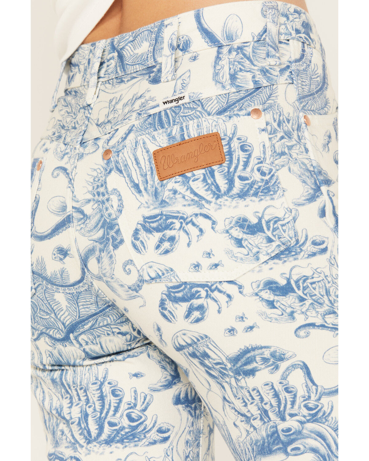Image #4 - Wrangler Women's High Rise Nautical Print Wanderer Flare Jeans, Multi, hi-res