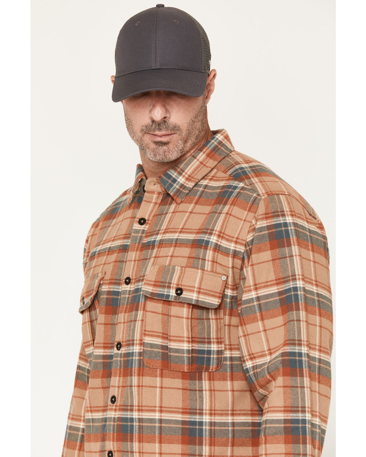 Image #2 - Thorogood Men's Plaid Print Heavyweight Long Sleeve Button-Down Flannel Shirt, Blue, hi-res