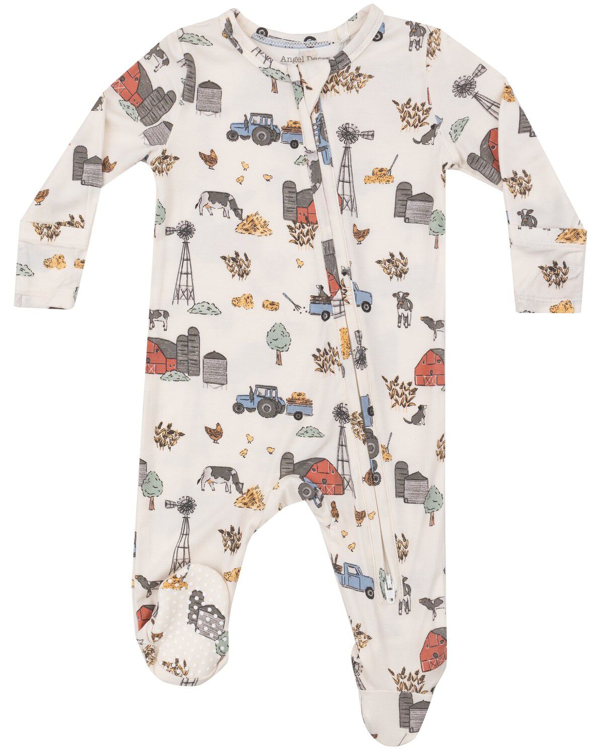 Image #1 - Angel Dear Infant Boys' Hay Farmer Onesie, Ivory, hi-res