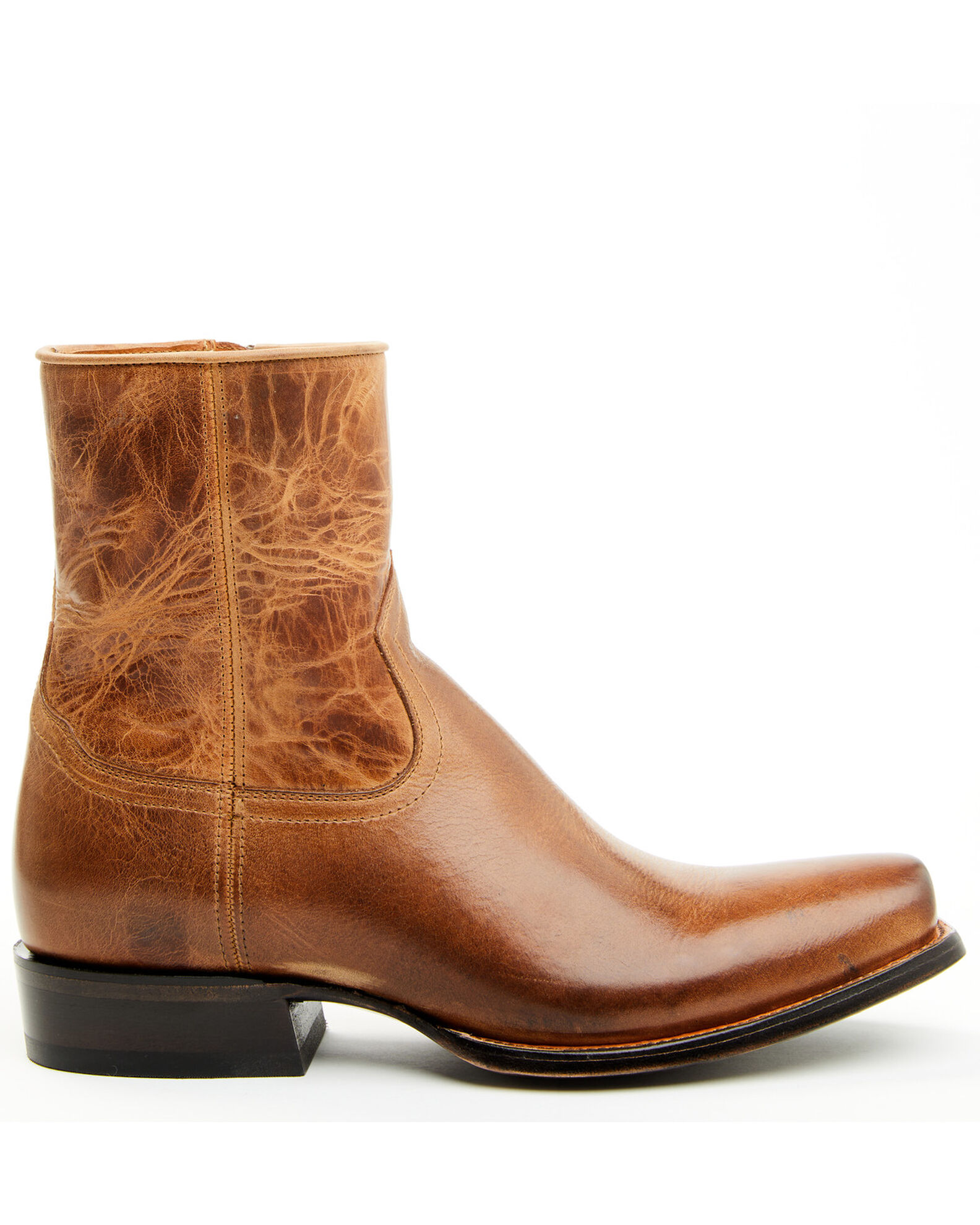 Mens zipper western ankle boots on sale