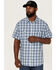 Image #1 - Brothers and Sons Men's Buffalo Check Plaid Short Sleeve Button Down Western Shirt, Indigo, hi-res