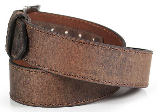 Image #2 - American Worker Men's Wide Leather Belt, Brown, hi-res