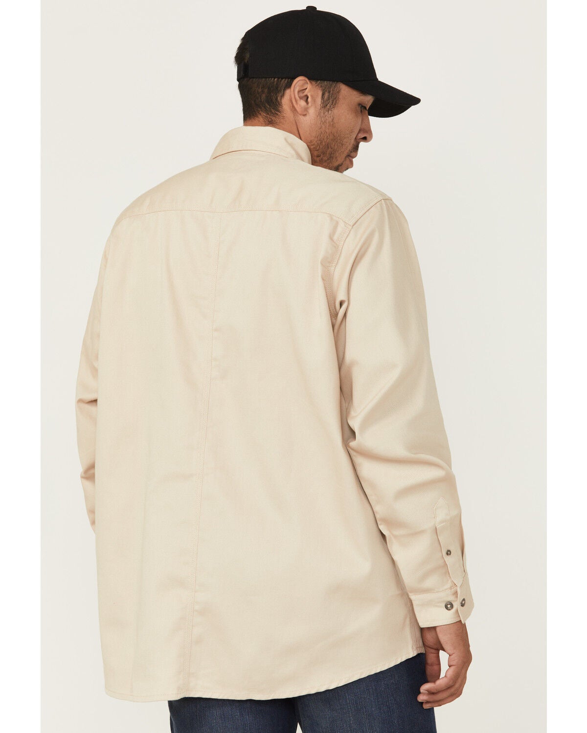 Image #4 - Forge Workwear Men's FR Solid Long Sleeve Button-Down Work Shirt, Stone, hi-res