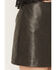 Image #2 - Shyanne Women's Distressed Faux Leather Mini Skort, Brown, hi-res