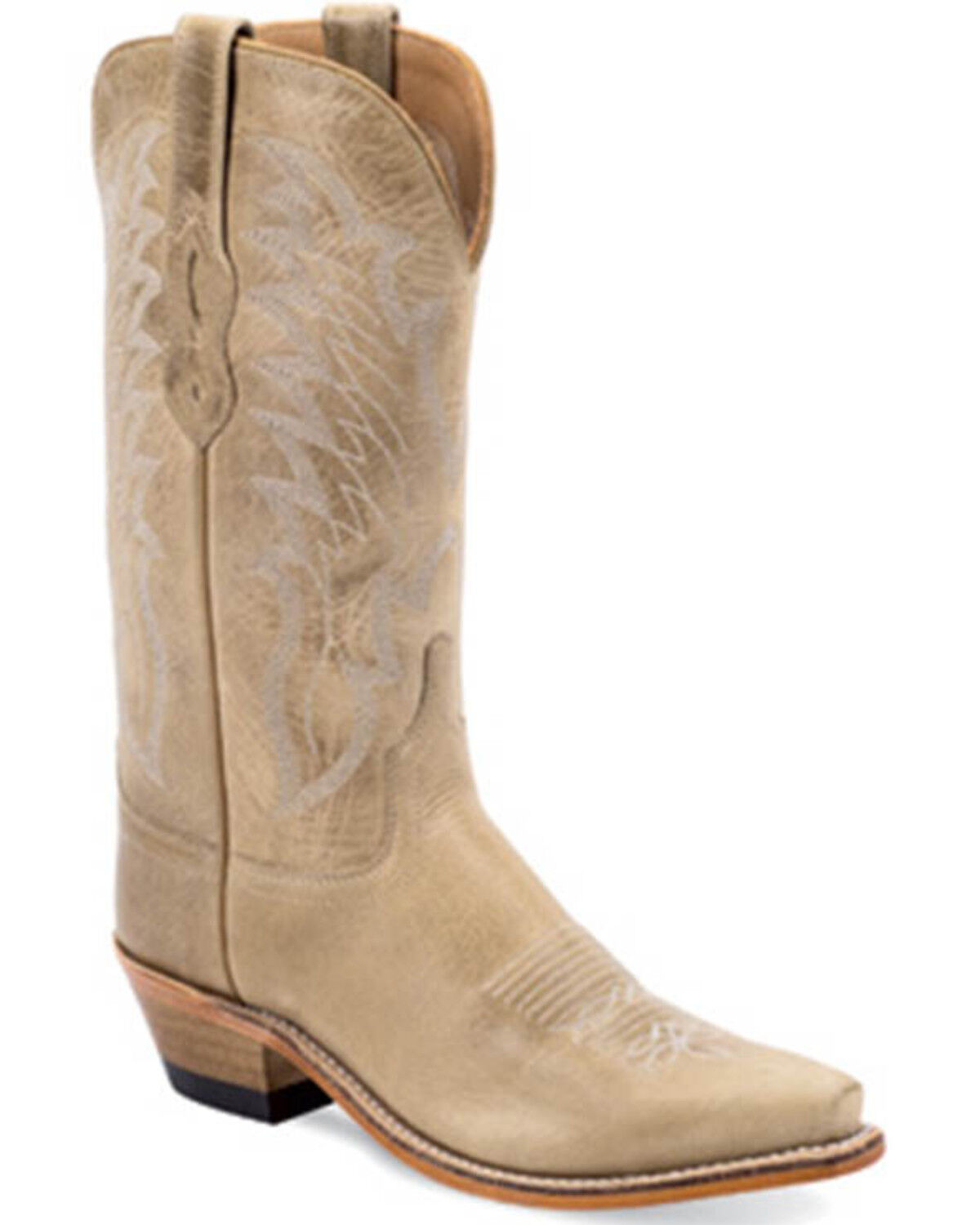 Image #1 - Old West Women's Cactus Western Boots - Snip Toe, Ivory, hi-res