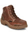 Image #1 - Justin Men's 5" Corbett Lace-Up Moc Waterproof Work Boots - Alloy Toe, Brown, hi-res