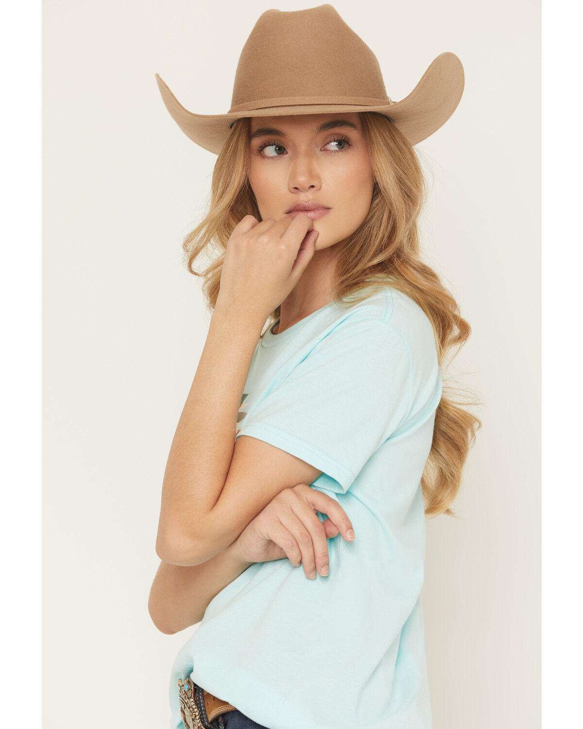 Image #2 - Ariat Women's Boot Barn Exclusive Southwestern Print Short Sleeve Graphic Tee, Teal, hi-res