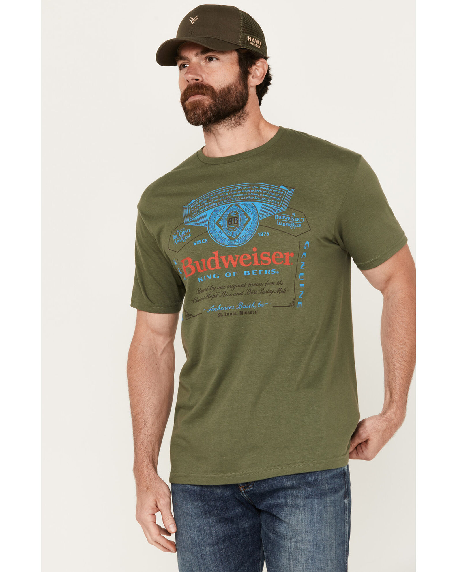 Green hotsell budweiser shirt