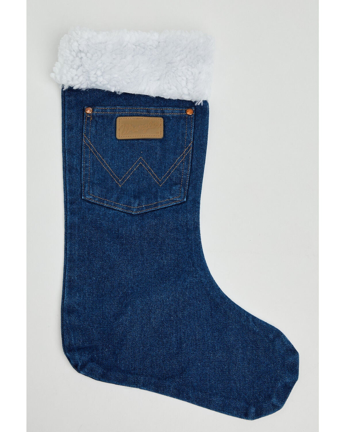 Image #1 - Wrangler Sherpa Denim Stocking, Light Wash, hi-res