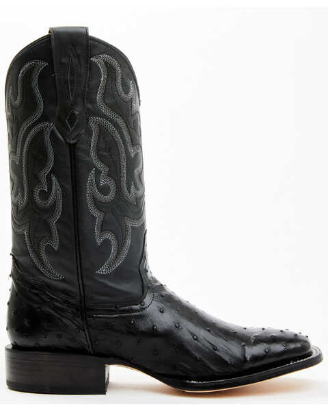 Image #2 - Cody James Men's Exotic Full Quill Ostrich Western Boots - Broad Square Toe , Black, hi-res