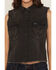 Image #3 - Wrangler Retro Women's Distressed Sleeveless Snap Cropped Western Shirt, Black, hi-res