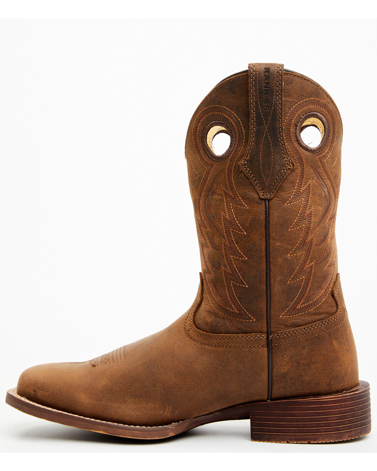 Image #3 - RANK 45® Men's Warrior Performance Western Boots - Broad Square Toe, Coffee, hi-res