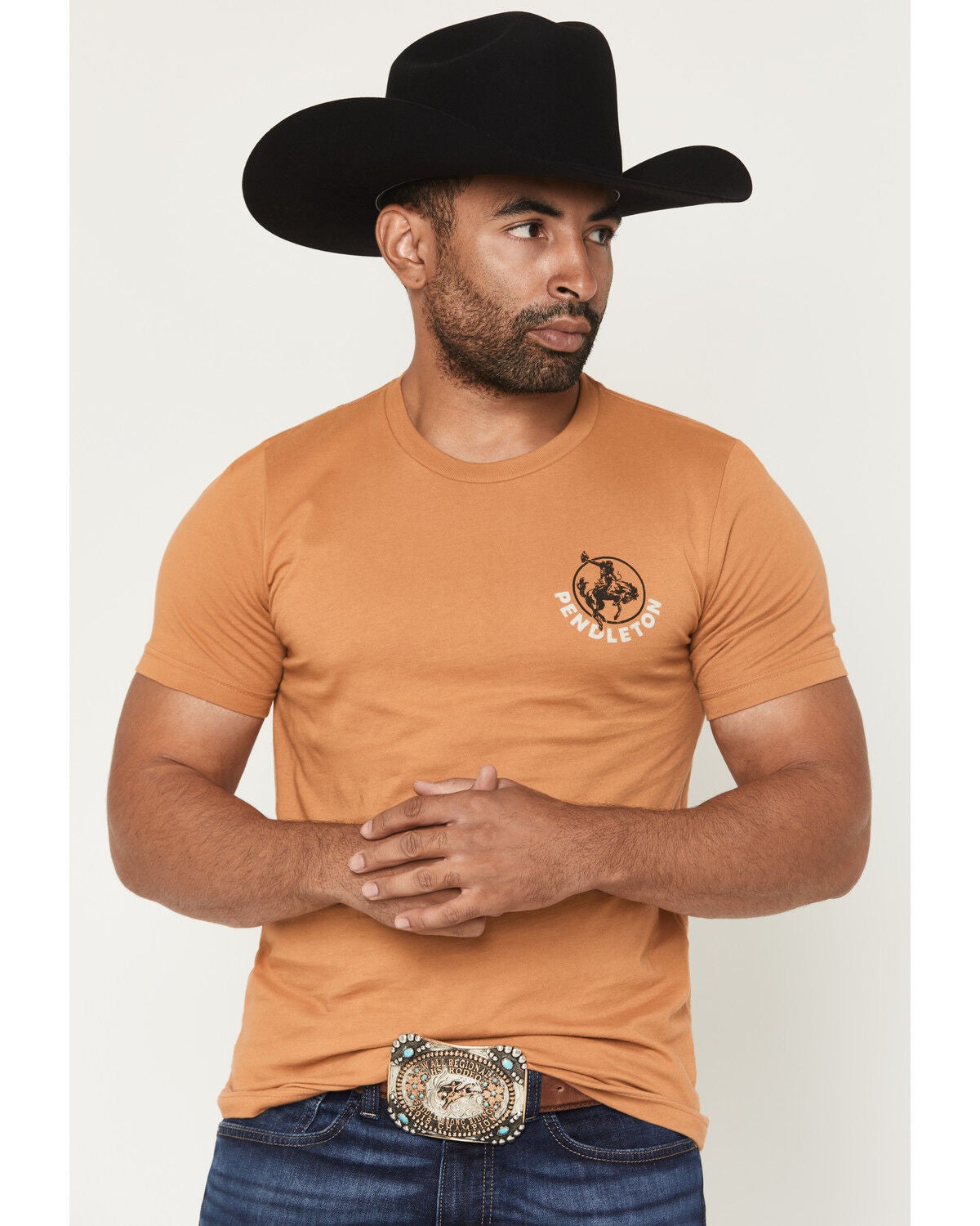 Image #2 - Pendleton Men's Circle Rodeo Short Sleeve Graphic T-Shirt, Mustard, hi-res