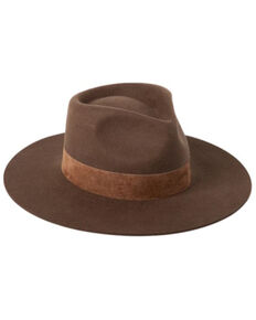 Lack Of Color Women's Coco Brown Mirage Wool Felt Western Fedora Hat , Chocolate, hi-res
