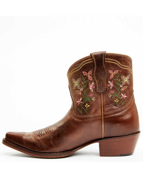 Image #3 - Shyanne Women's Chryssie Floral Shaft Western Fashion Booties - Snip Toe , Brown, hi-res