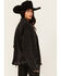 Image #4 - Rock & Roll Denim Women's Distressed Pearl Studded Sleeve Denim Jacket, Black, hi-res