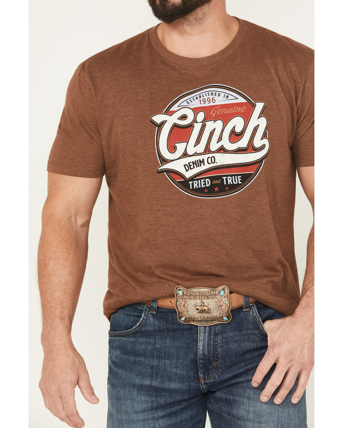 Image #3 - Cinch Men's Logo Short Sleeve Graphic T-Shirt, Brown, hi-res