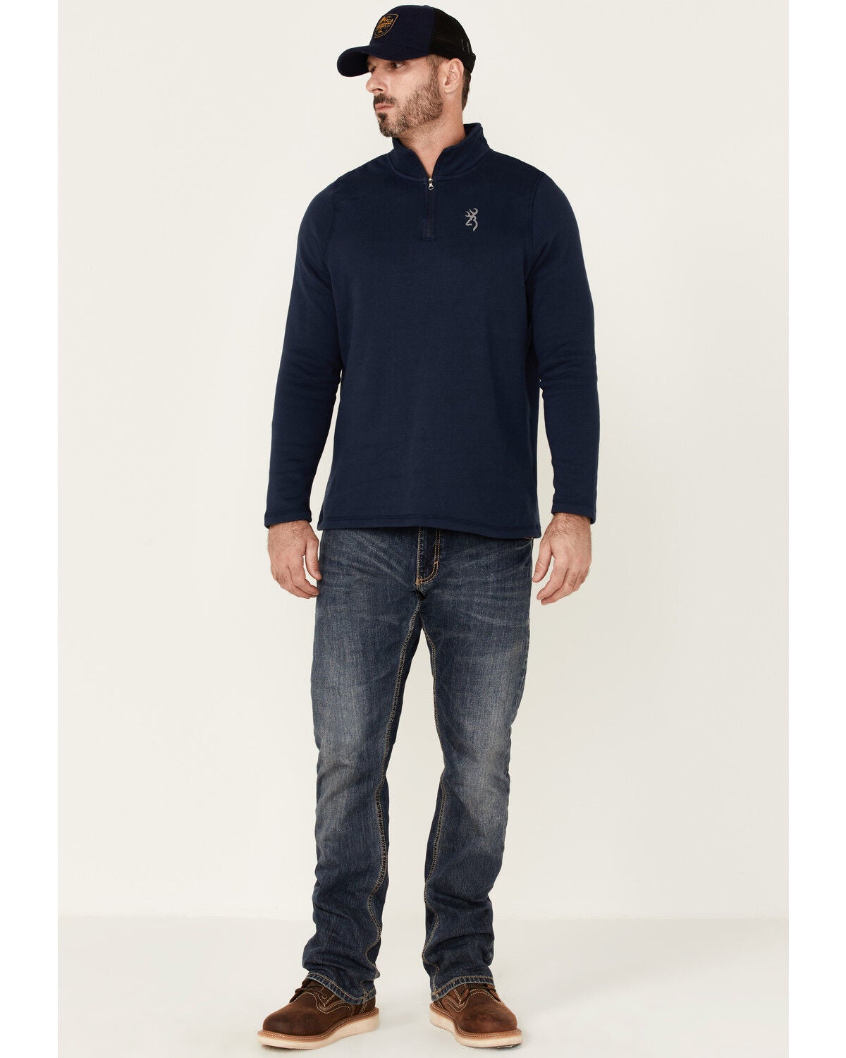 Image #2 - Browning Men's Heather Black Axel 1/4 Zip Stretch Pullover , , hi-res