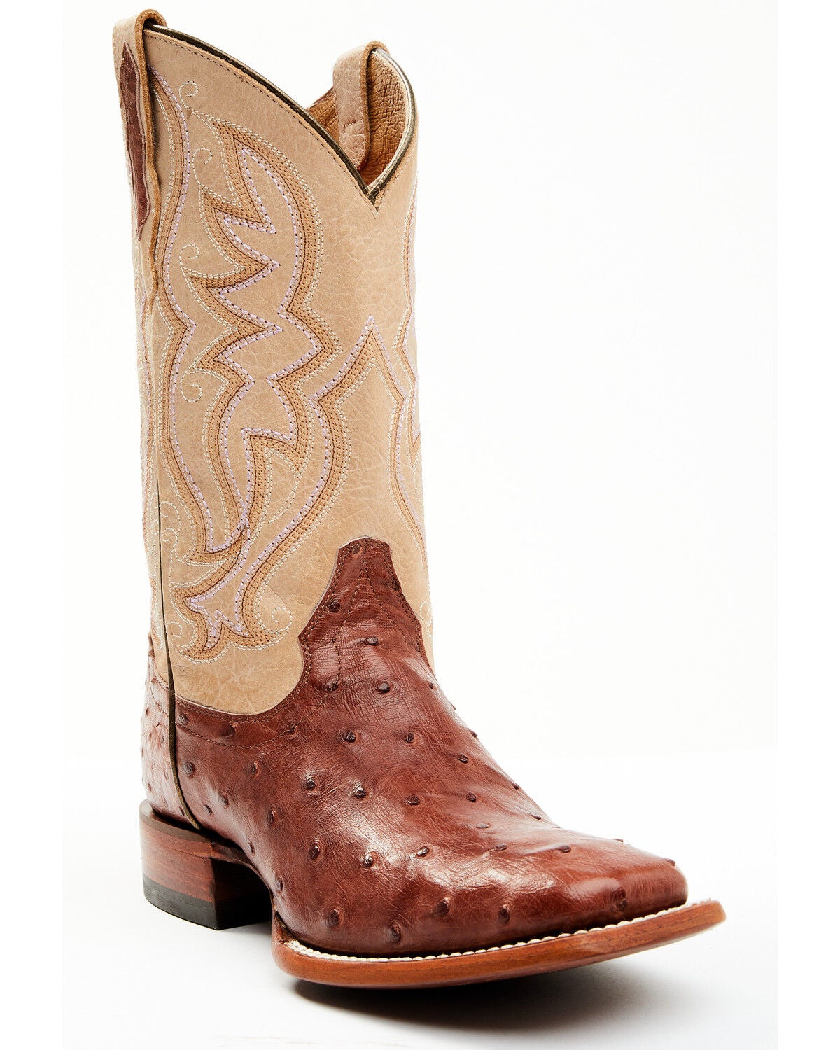 Shyanne Women's Olivia Exotic Ostrich Quill Western Boots - Broad Square Toe, Brown, hi-res