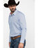 Scully Signature Soft Series Men's X Geo Print Long Sleeve Western Shirt , Blue, hi-res