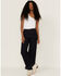 Image #1 - Sneak Peek Women's Front Patch Pockets Straight Jeans, Dark Blue, hi-res