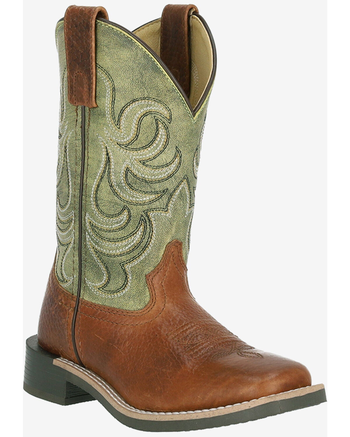 Smoky Mountain Little Boys' Grant Performance Western Boots - Broad Square Toe, Green, hi-res