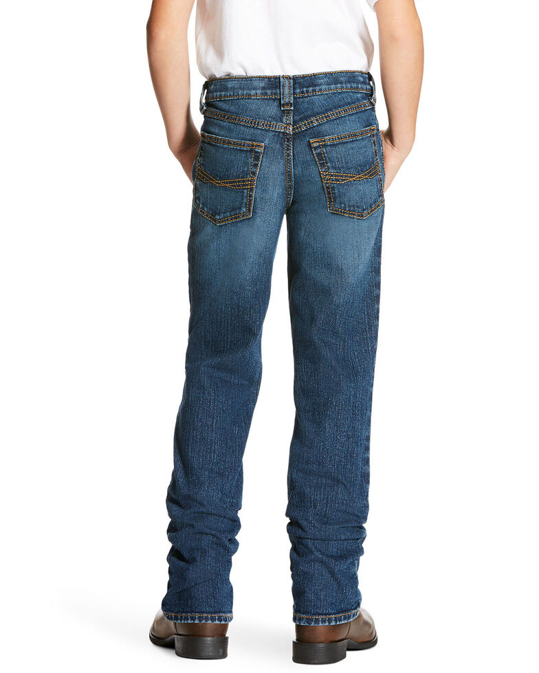 Ariat Boys' Freeman Legacy Low Stretch Relaxed Bootcut Jeans , Blue, hi-res