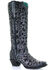 Corral Women's Floral Inlay Western Boots - Snip Toe, Black, hi-res