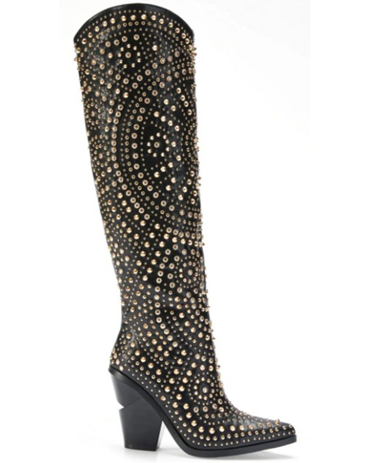 Image #2 - Azalea Wang Women's Texas Rhinestone Western Boots - Round Toe, Black, hi-res
