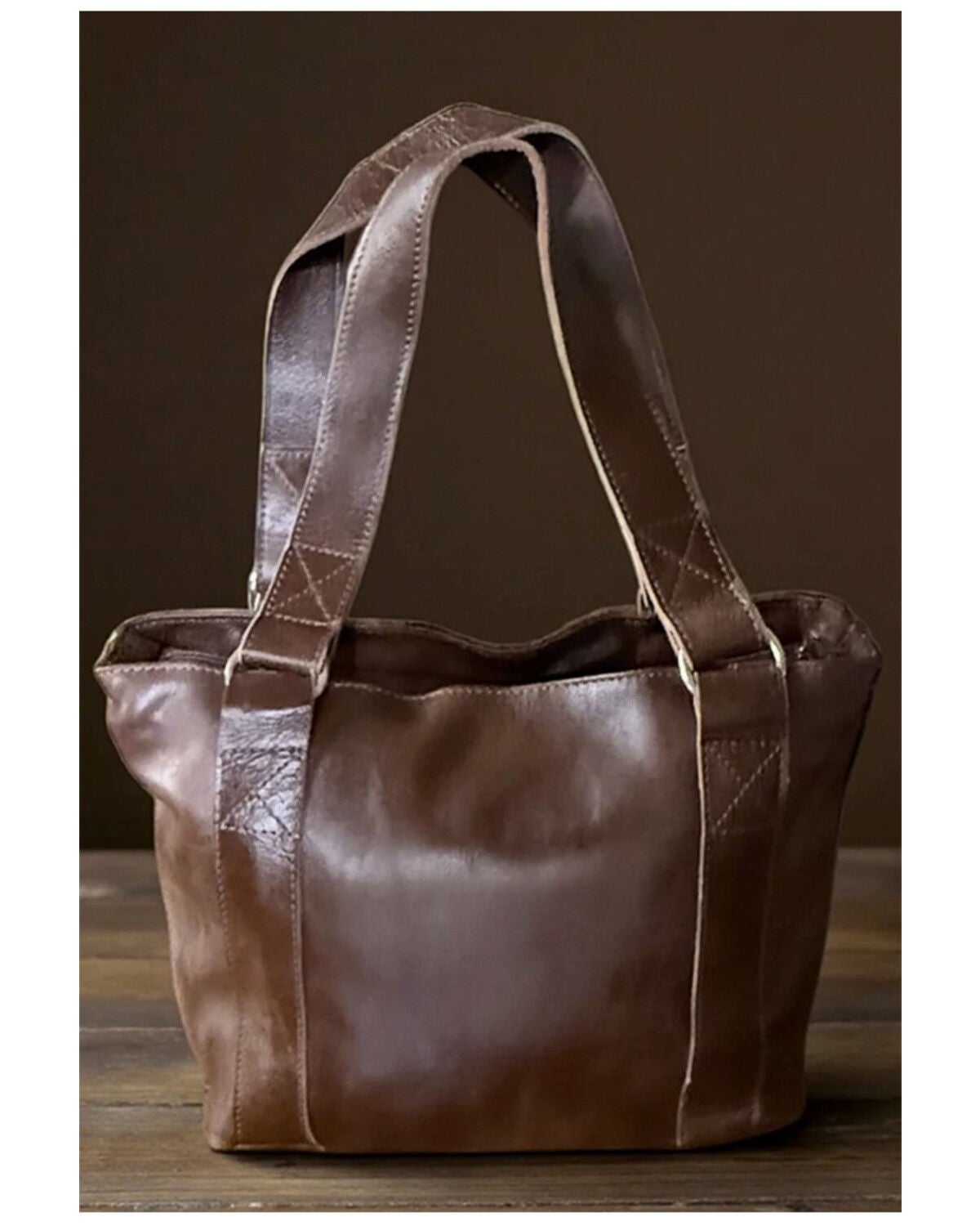Image #5 - Ranch Junkie Women's Highlands Genuine Cowhide Tote Handbag, Chocolate, hi-res