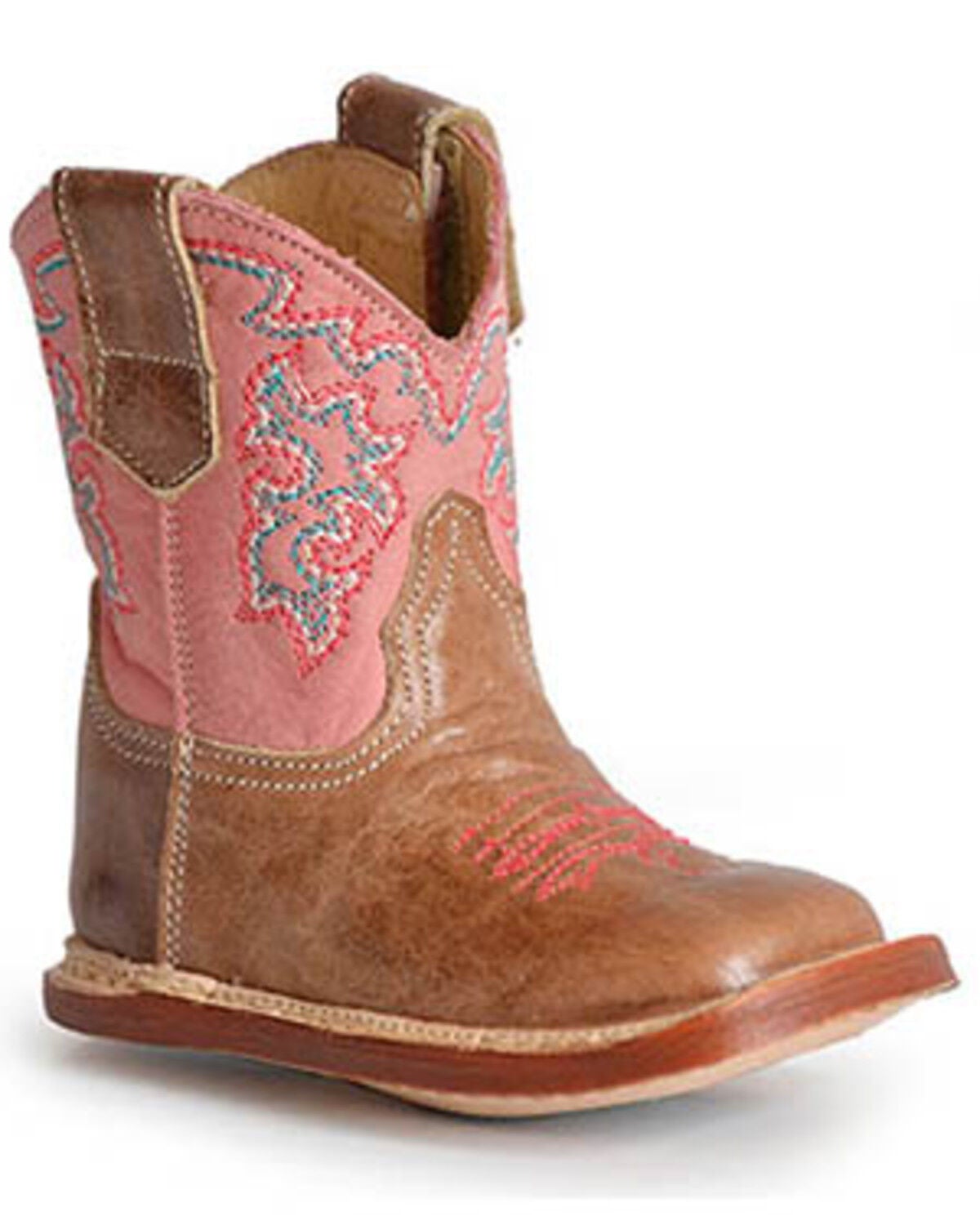 Roper Infant Girls Cowbabies Parker Western Boots - Broad Square Toe, Tan, hi-res