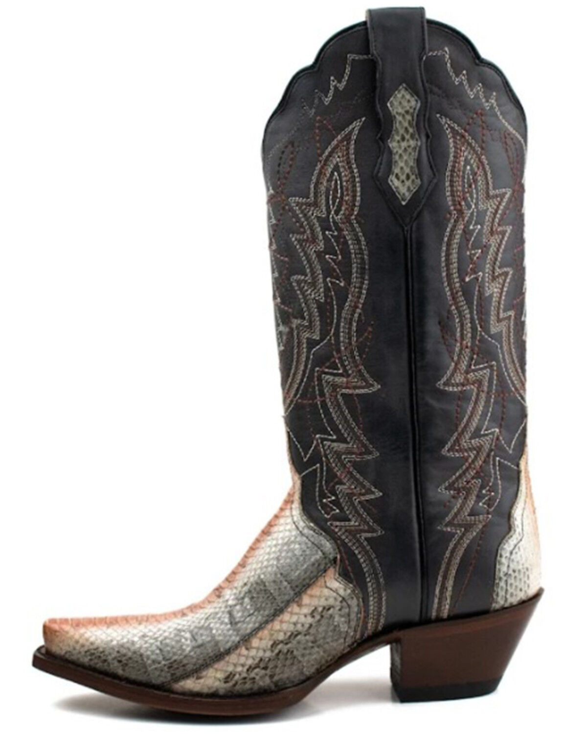 Image #3 - Dan Post Women's Zacatecas Exotic Watersnake Western Boots - Snip Toe, Grey, hi-res