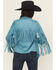 Image #4 - Shyanne Women's Cascade Front Fringe Faux Suede Fringe Jacket, Turquoise, hi-res
