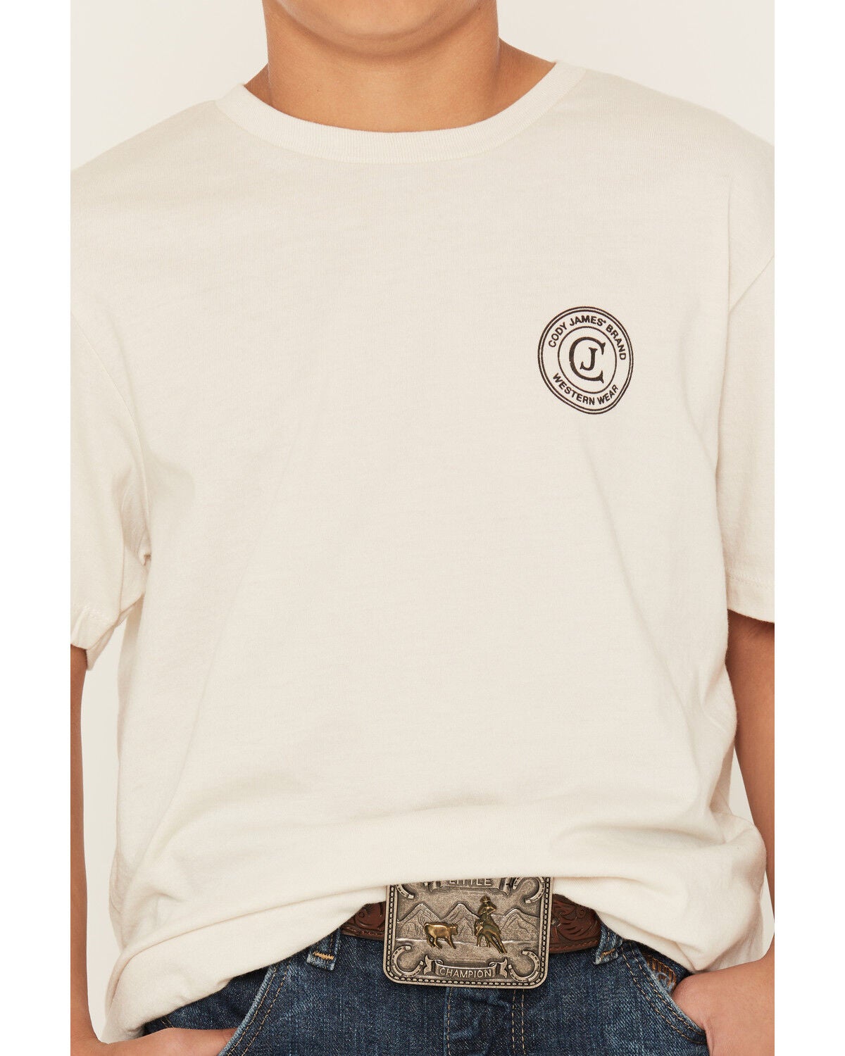 Image #4 - Cody James Boy's Original Cowboy Logo Short Sleeve Graphic T-Shirt, Natural, hi-res