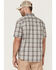 Carhartt Men's Rugged Flex Steel Plaid Print Relaxed Short Sleeve Snap Western Shirt , Steel, hi-res